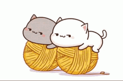 Peach Cat Yarn Cute Animated GIF