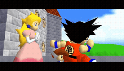 Peach Doll In Front Of Flames GIF