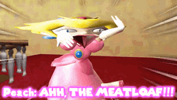 Peach Running Shouting Meatloaf GIF
