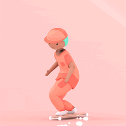 Peach Skater Animation Skateboard GIF