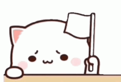 Peach The Cat Waving The White Flag GIF