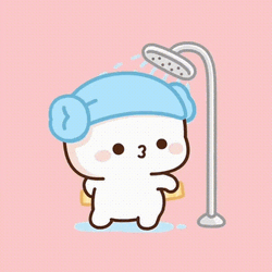 Peach White Cat Showering GIF