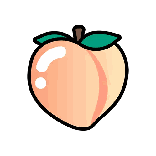 Peach With Diamond And Star Sticker