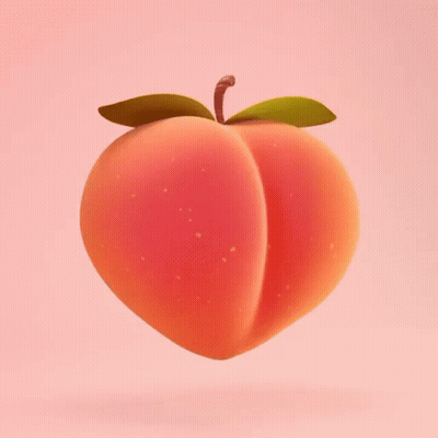 Peach With Green Leaf Floating GIF