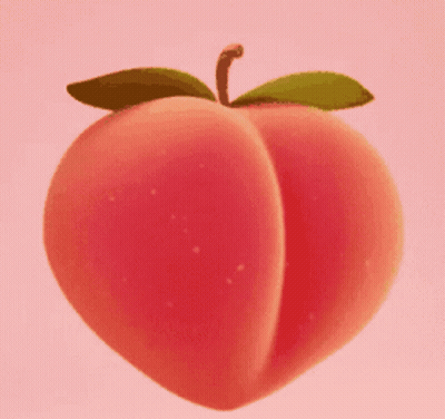 Peach With Green Leaf GIF