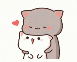 Peachcats Hug From Behind GIF