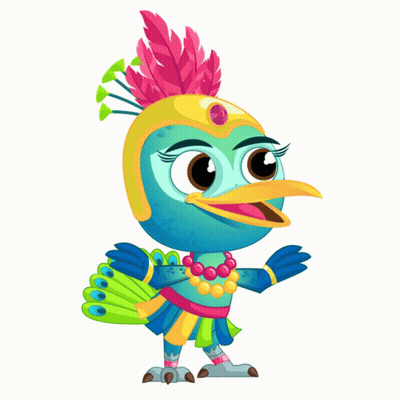 Peacock Wearing Helmet And Feathers GIF