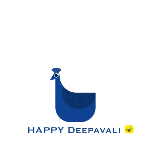 Peacock With Happy Deepavali Sticker