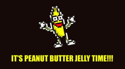 Peanut Butter Jelly Time Pixelated Banana Dancing GIF