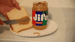 Peanut Butter Spread In One Slice Of Bread GIF