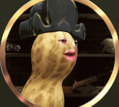 Peanut In Pirate Hat Surrounded By Gold Ring GIF