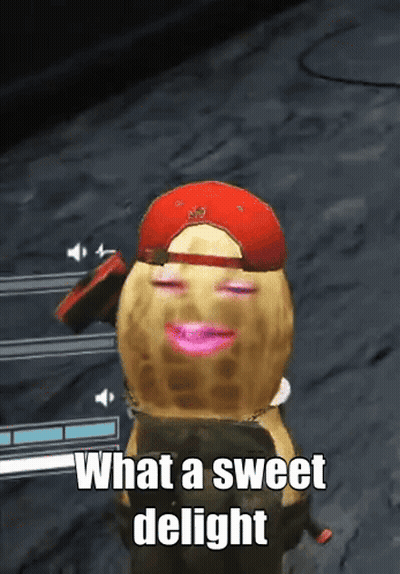 Peanut In Red Hat Saying What A Sweet Delight GIF