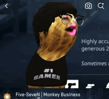 Peanut Wearing Glasses And Gamer T-Shirt GIF