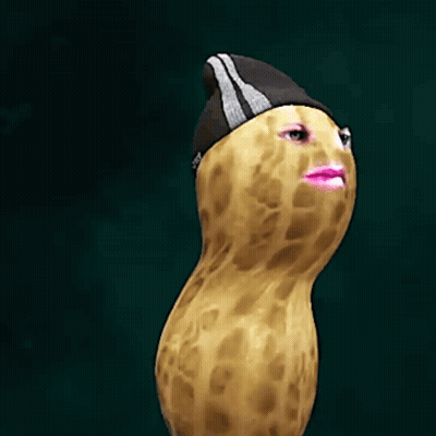 Peanut Wearing Hat And Pink Lips GIF