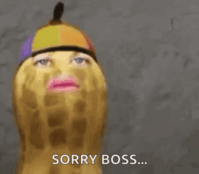 Peanut Wearing Hat And Sunglasses Sorry Boss GIF