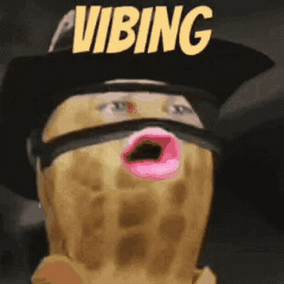 Peanut Wearing Hat Mask And Pink Lip GIF
