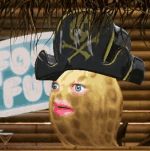Peanut Wearing Pirate Hat With Crossbones GIF