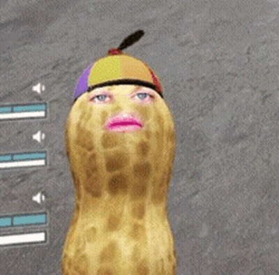 Peanut Wearing Rainbow Hat With Propeller GIF
