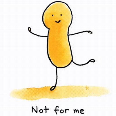 Peanut With Arms And Legs Saying Not For Me GIF