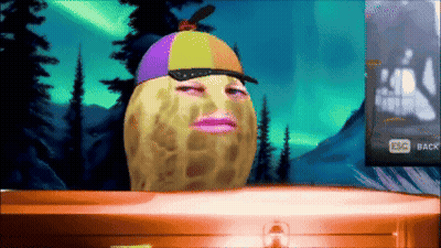 Peanut With Colorful Hat And Pink Lips GIF