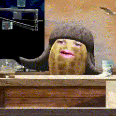 Peanut With Face Sitting At Table GIF