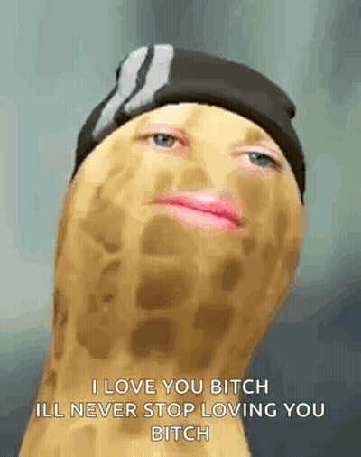 Peanut With Hat Saying I Love You Bitch GIF