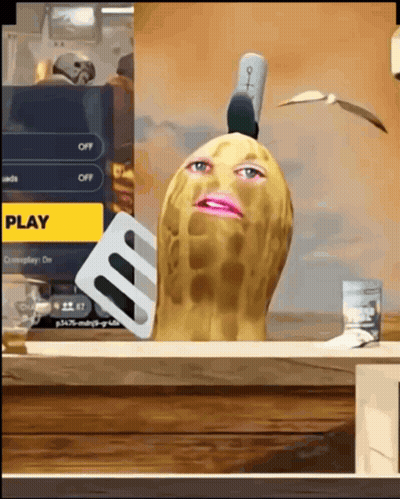 Peanut With Microphone And Play Sign GIF