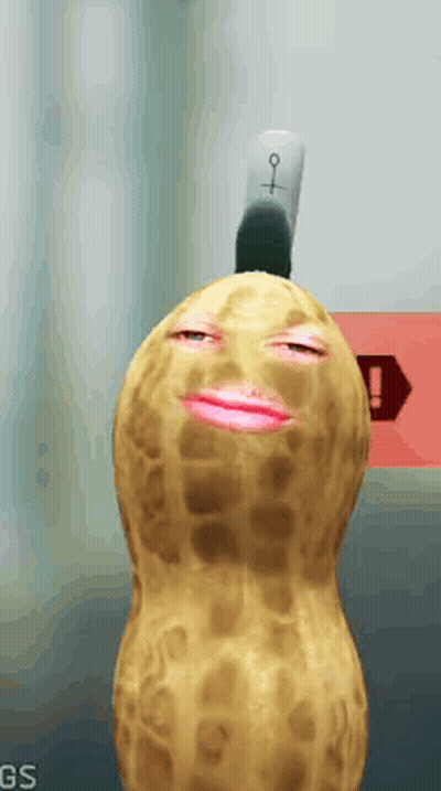 Peanut With Red Lip And Female Symbol GIF