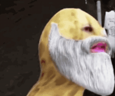 Peanut With White Beard And Pink Mouth GIF