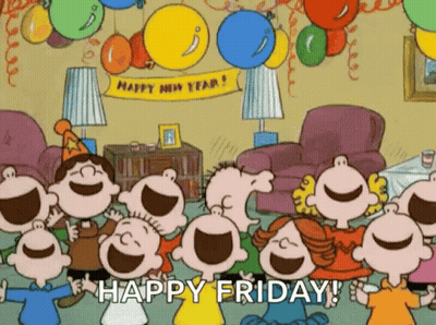 Peanuts Characters Celebrating New Year's Eve With Balloons GIF