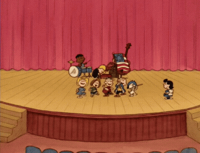 Peanuts Characters On Stage GIF