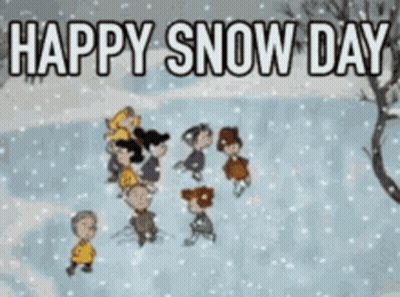 Peanuts Characters Playing In Snow GIF