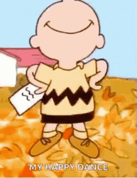 Peanuts Charlie Brown Pumped Up Dancing  GIF