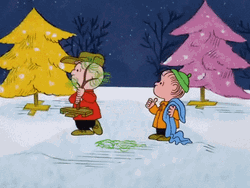 Peanuts Merry Christmas Charlie Linus Taking Small Tree GIF