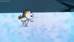 Peanuts Merry Christmas Snoopy Skating On Ice GIF