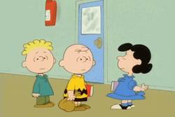 Peanuts Scene Charlie And Lucy Pelt Talking GIF