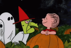 Peanuts Scene Charlie Brown Talking To Witch GIF