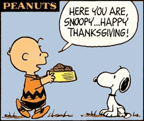 Peanuts Snoopy Charlie Brown Happy Thanksgiving No Cranberries GIF