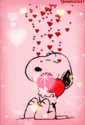 Peanuts Snoopy Hugging Hearts In Love GIF