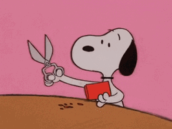 Peanuts Snoopy Teach Cutting Valentines Heart