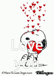 Peanuts Snoopy Valentines Day Love You Card GIF