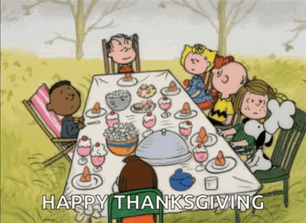 Peanuts Thanks Giving Dinner GIF