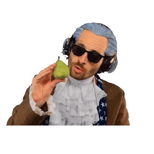 Pear With Face Being Eaten Sticker