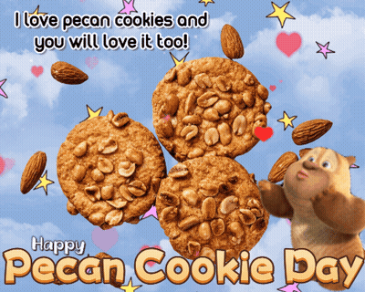 Pecan Cookie Day Card With Squirrel GIF