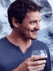 Pedro Pascal Looking Back Wine Cheers GIF