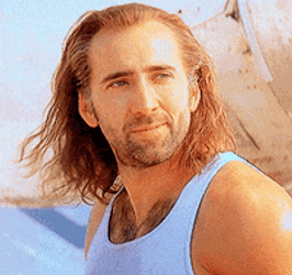 Pedro Pascal Nicolas Cage Long Curly Hair GIF