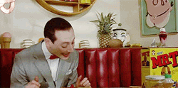 Pee Wee Herman Having Breakfast GIF