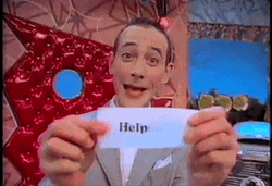 Pee Wee Herman Holding Paper With Help GIF