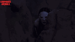 Peeping Tom Masked Man Hiding Behind Rock GIF