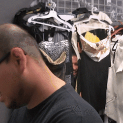 Peeping Tom Pervert Hiding Behind Door GIF